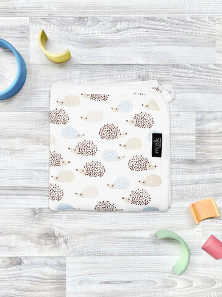 Двусторонний плед Mjölk Ёжики на экрю, уценка