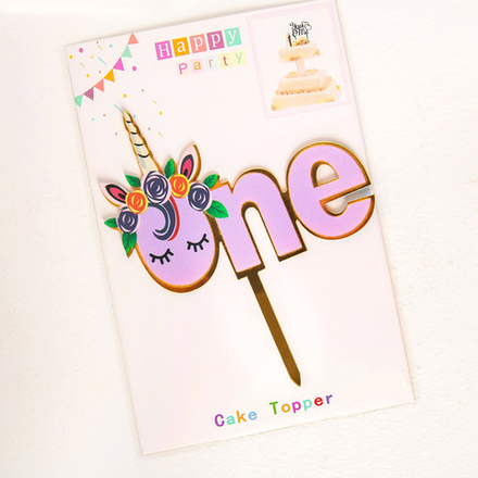 Топпер пластиковый "Единорожка" 14*11 см