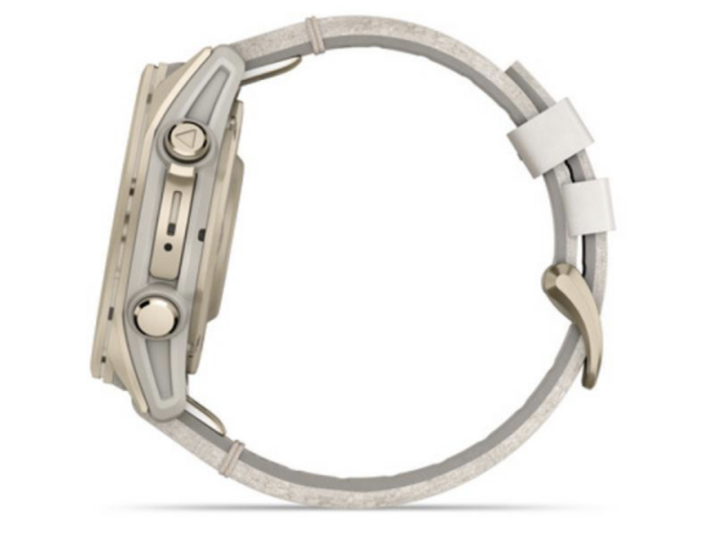 Смарт-часы Garmin Fenix 8 - 43 мм, AMOLED, Sapphire золотистый корпус, силиконовый и кожаный ремешок