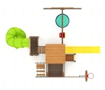 Детская площадка IgraGrad Панда Фани с балконом мод.1 и трубой 2.1м