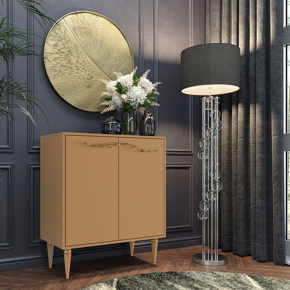 Комод Арт Колор matte Классик Голд с 2 полками Томленый оранжевый матовый