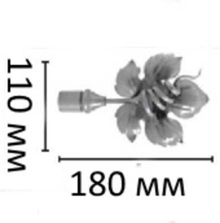 Наконечники кованые Шато Лоза d20 мм (цвета белое золото, белое серебро, ваниль/золото, ваниль/медь, фисташковый/золото, коричневый/серебро, коричневый/медь, черный/золото/патина, черный/зеленый/золото, черный/золото, черный/зеленый, черный)