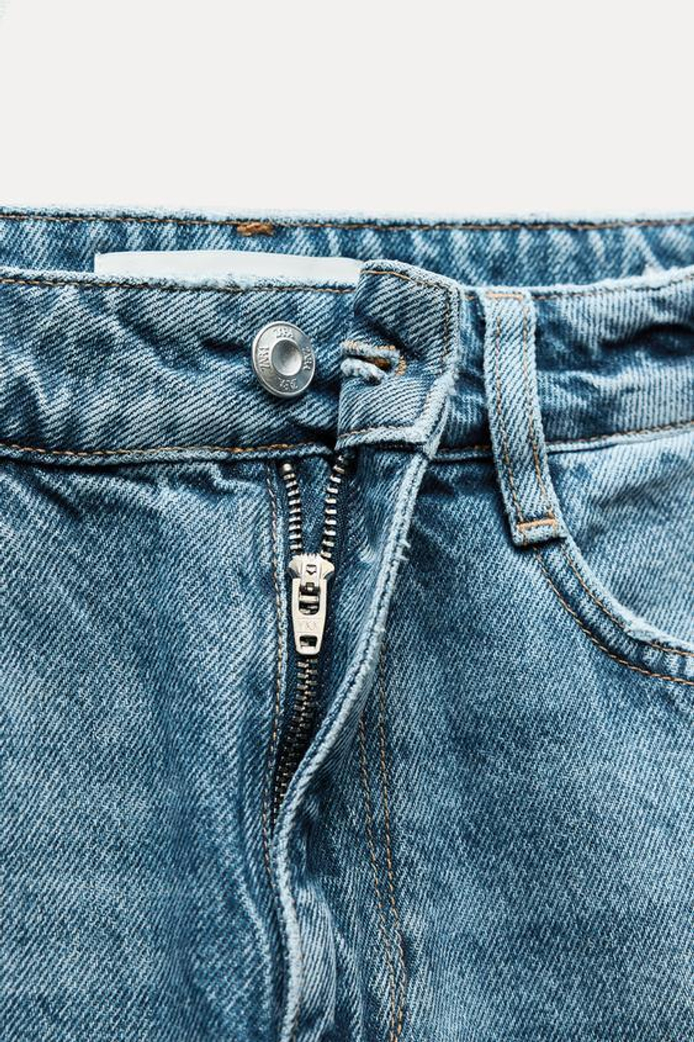 ZARA ДЖИНСЫ ПРЯМОГО КРОЯ С ВЫСОКОЙ ПОСАДКОЙ Z1975, ВЫЦВЕТШИЙ СИНИЙ