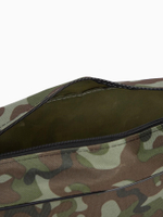 Косметичка на молнии мужская, с ручкой, с сеткой, принтом, камуфляж/зелёная