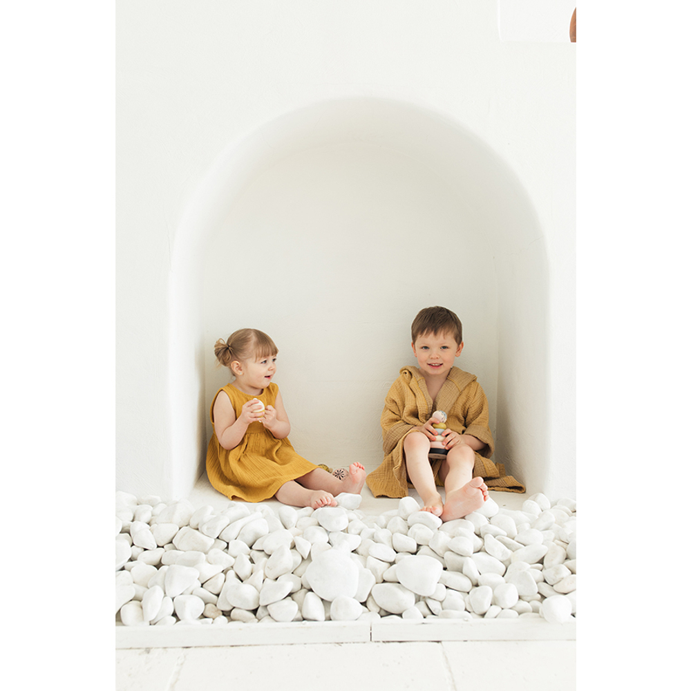 Платье без рукава из хлопкового муслина горчичного цвета из коллекции essential 3-4y