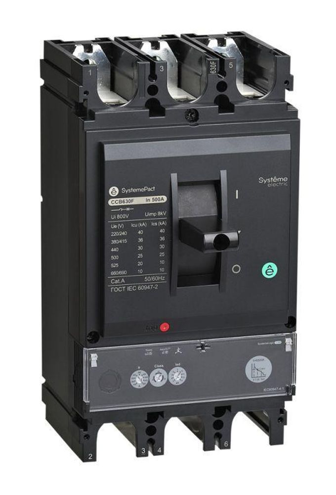 Выключатель автоматический SYSTEMEPACT CCB630 150кА S1.3M 3P3D 500А рычаг SE SPC630L50013M3DF