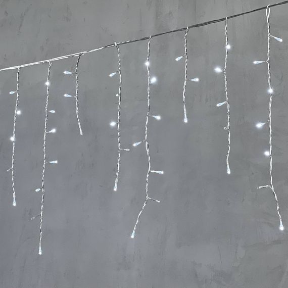 Светодиодная бахрома 4,9*0,5 м., 240 белых LED ламп, мерцание, прозрачный провод ПВХ, Beauty Led (PIL240BLW-10-2W)