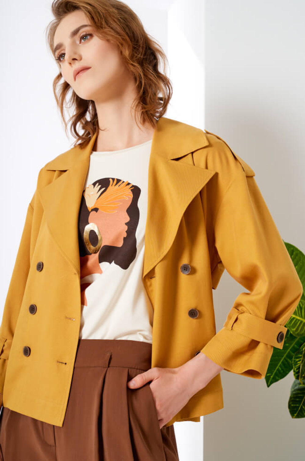 1751 Жакет женский (горчичный)