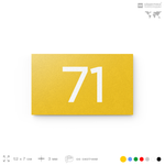 Табличка с номером 71 на дверь квартиры, для офиса, кабинета, аудитории, склада, желтая 120х70 мм, Айдентика Технолоджи