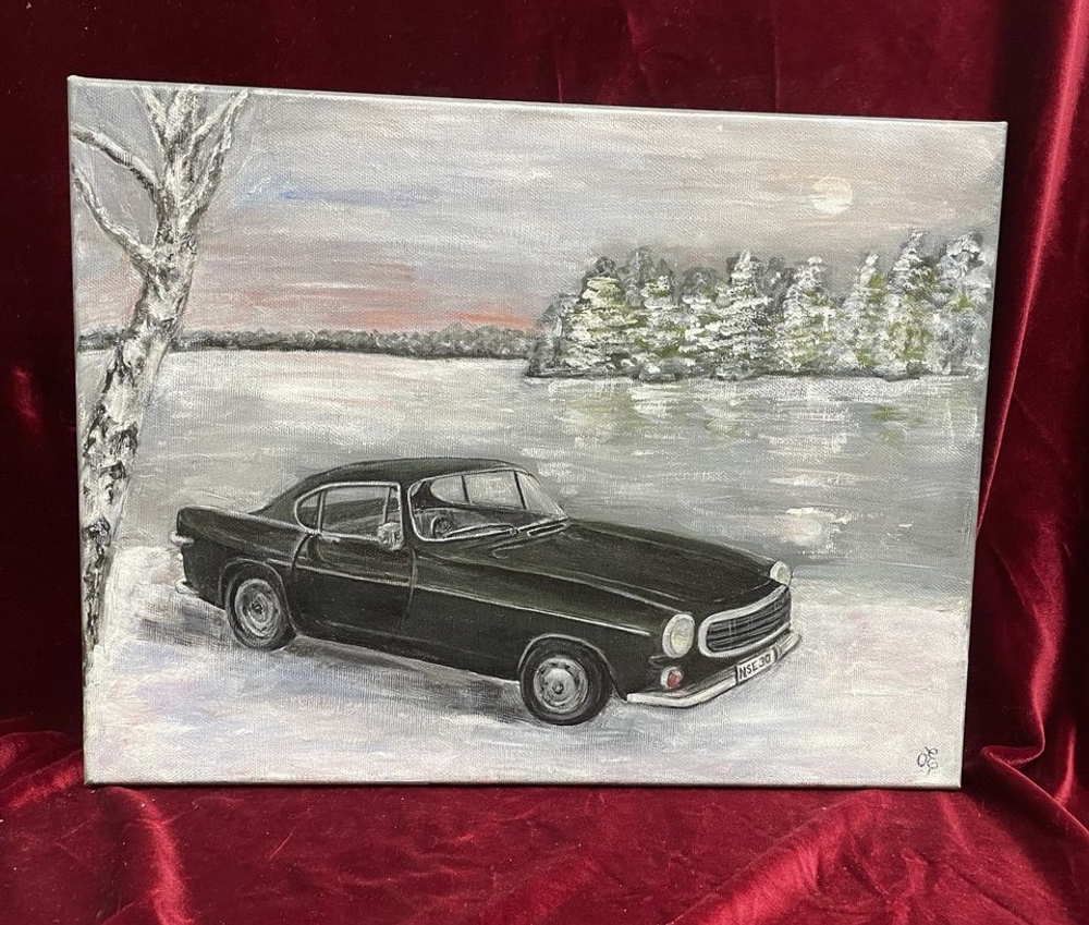 Картина «Вольво Р1800» | Холст, акрил 30х40 см | Художница Ефимова Ольга