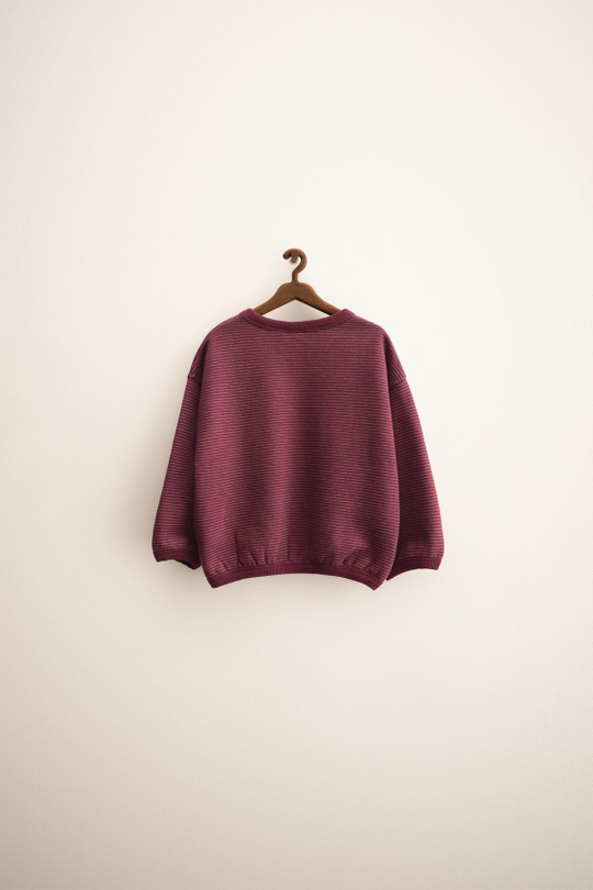 ZARA TIMELESS - ТОЛСТОВКА В ТОНКУЮ ПОЛОСКУ, ТЕМНО-ГРАНАТОВЫЙ
