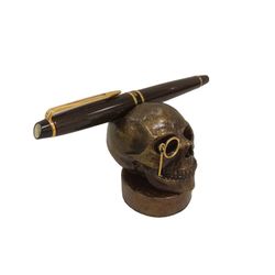 Подставка для ручки "Череп" золотистый (AI-H-G1) 2