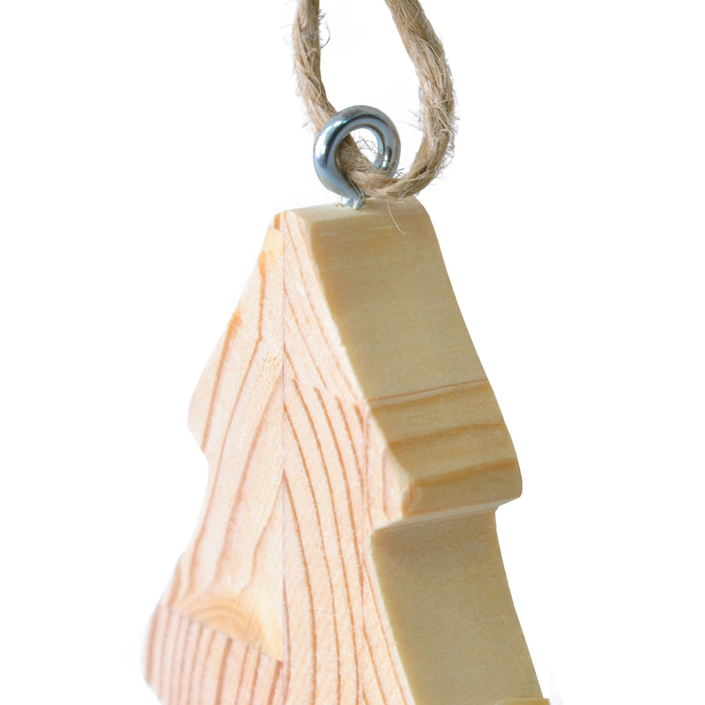 Набор елочных украшений в форме елки из массива сосны