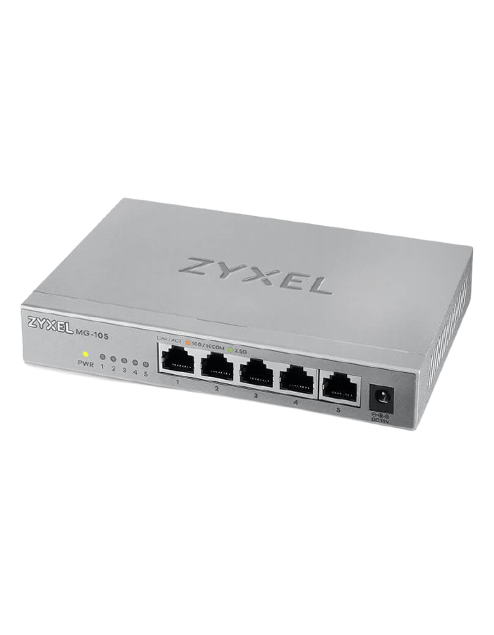 Коммутатор Мультигигабитный коммутатор Zyxel MG-105, 5x1/2,5GE, настольный, бесшумный