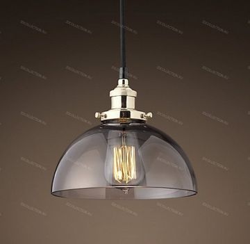 Потолочный светильник 20TH C. FACTORY FILAMENT SMOKE GLASS DOME Restoration Hardware