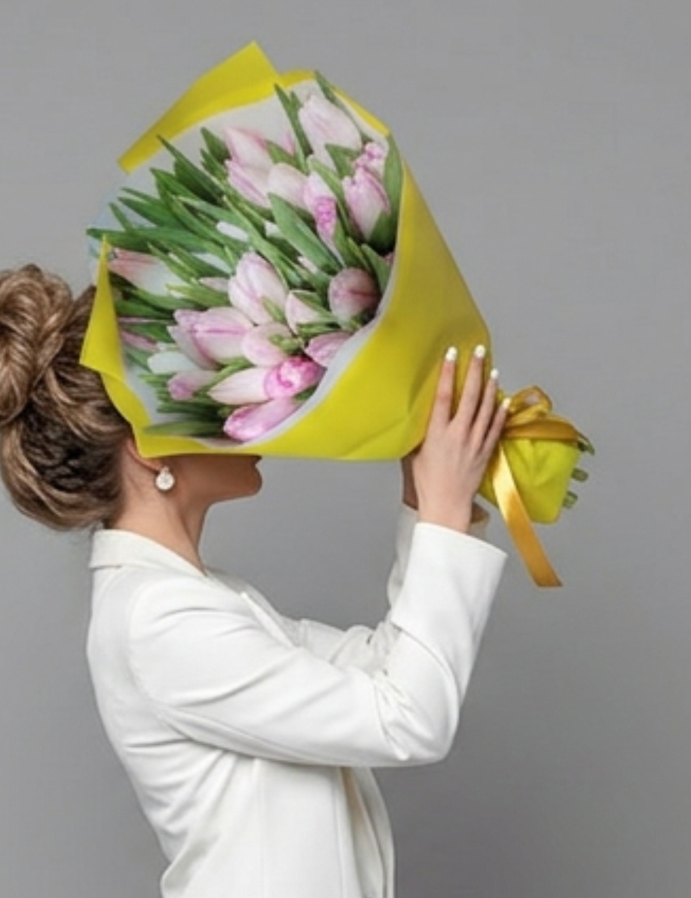 Букет из розовых тюльпанов