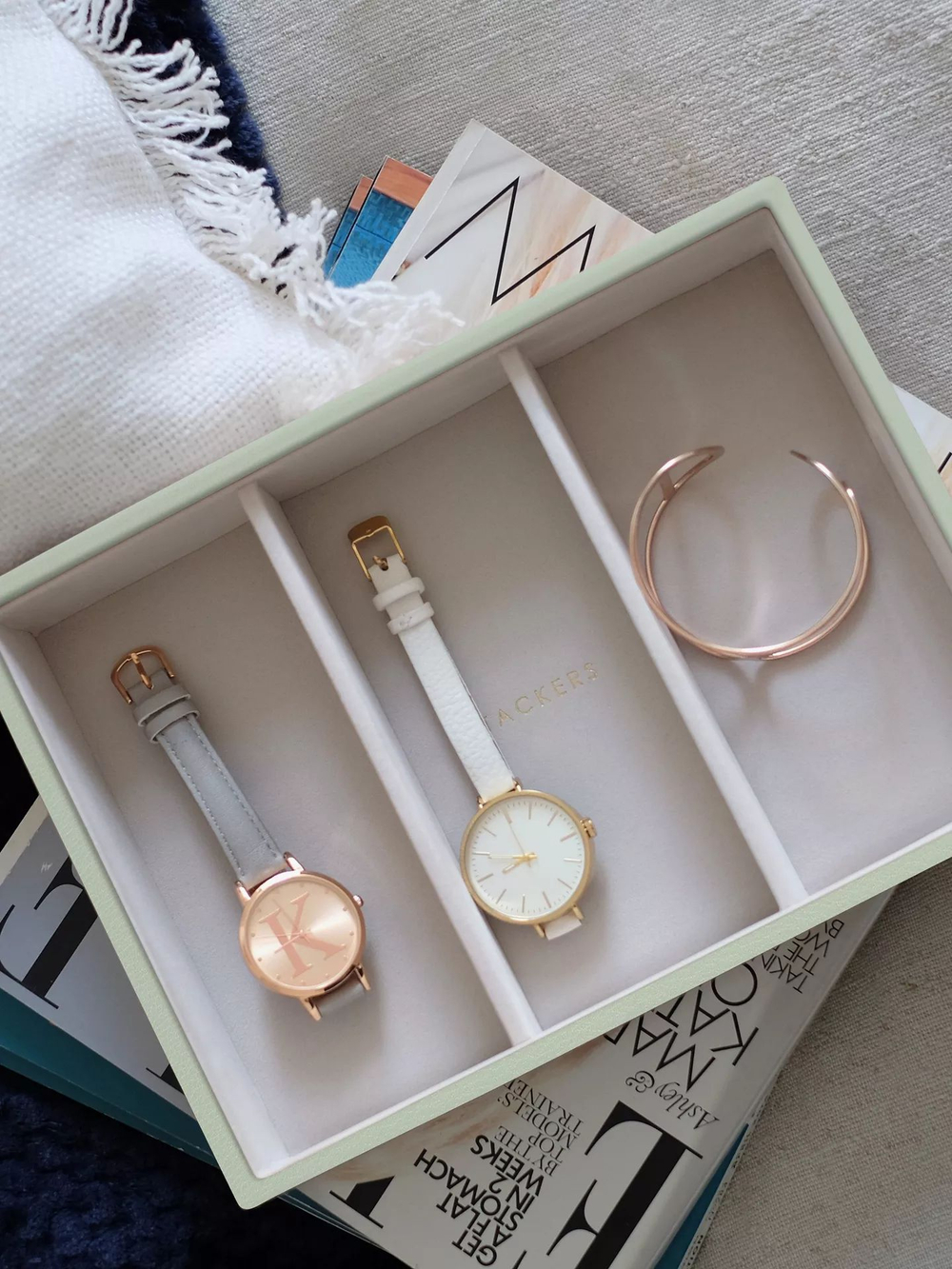 Органайзер для часов и аксессуаров Stackers Classic Watch Accessory Layer, 3 отделения - Mink (#stackers #bam #органайзердляочков #органайзер_для_очков / Искусственная кожа / White / белый / White / Китай / 6 / 300 / 300)