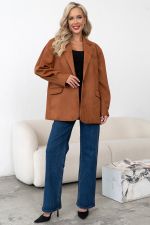 Пиджак из эко-замши (корица) П11-21 Nikol