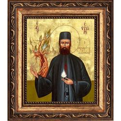 Ефрем Новый (Новоявленный), Новомакрийский, Неамакринский преподобномученик. Икона на холсте.