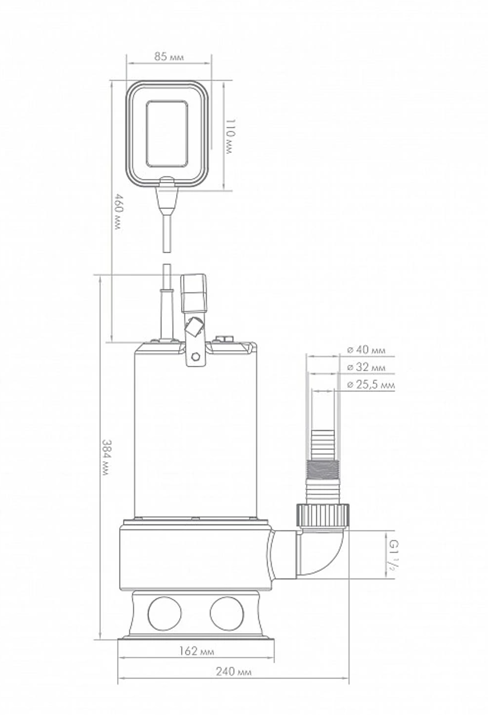 Фекальный насос Джилекс «ФЕКАЛЬНИК» 260/10 Н