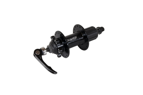 Втулка задняя QUANDO MTB алюминий диск 6 болтов кассета 9/11 скоростей, эксцентрик 32H ось 10х135x145мм, черная