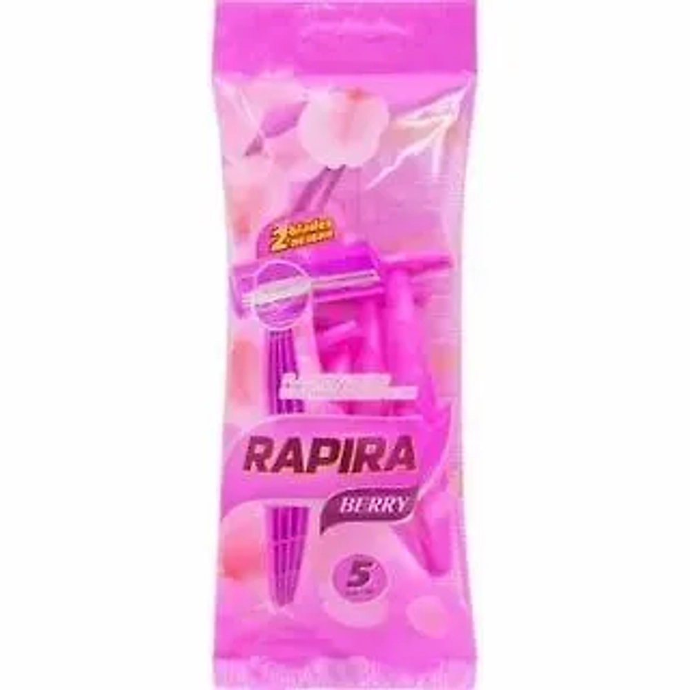 RAPIRA Berry Женский одноразовый станок для бритья(5 шт. в пакете) 2 лезвия