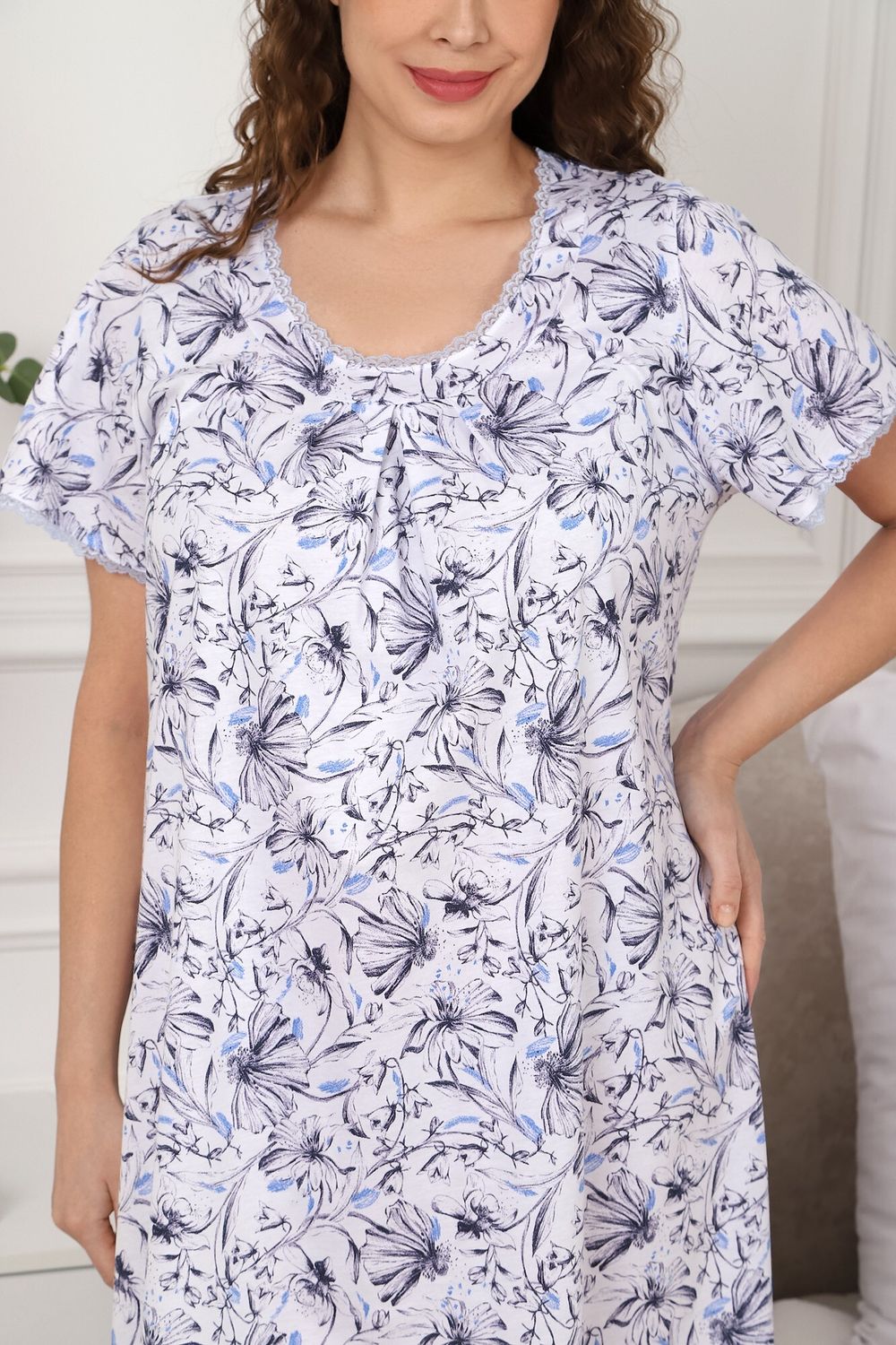 Ночная сорочка Злата Виотекс ГОЛУБОЙ