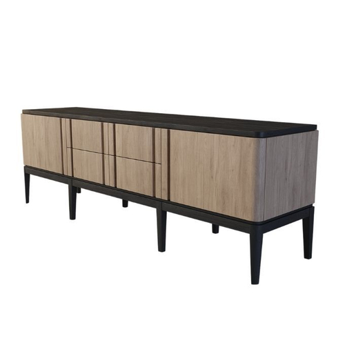 Комод Иконс (беленый дуб/черный), 192,7x62,8x45 см