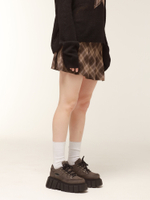 Юбка Brown Plaid Pleated Mini Skirt