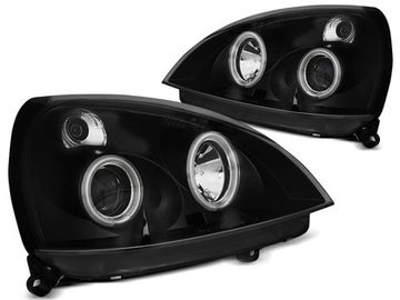 Передние фары Angel Eyes для Renault Clio II (01-05) CCFL Black