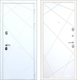 Входная металлическая белая дверь RеX (РЕКС) 13 Силк сноу / ФЛ 291 (Лучи) Силк сноу