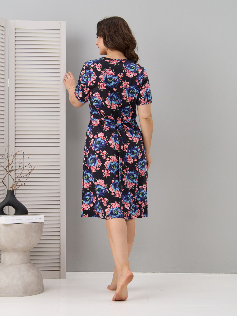 Халат Х-058/синийголубой-пион