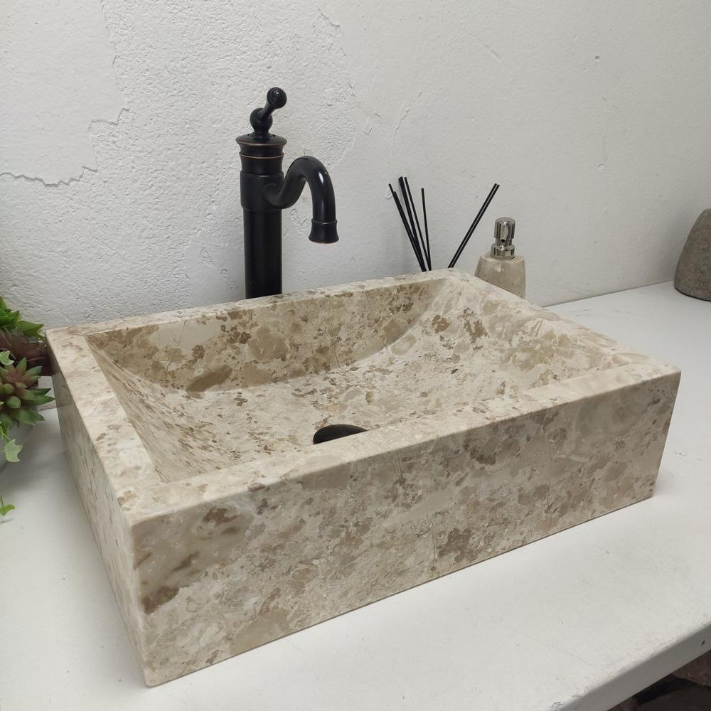 Раковина из мрамора Prau Crem SM-61580 (51*35*14)