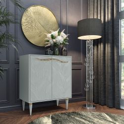 Комод Арт Колор leaves Классик Голд с 2 полками Серый Дым