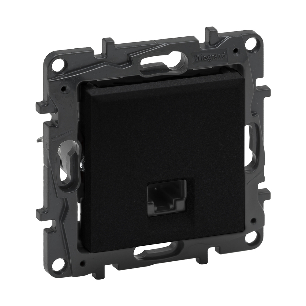 Информационная розетка одинарная Niloe Step RJ45 Кат.6 UTP Чёрный