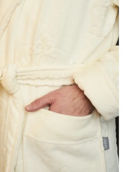 Халат мужской RICHARD с капюшоном Кремовый POLENS Турция