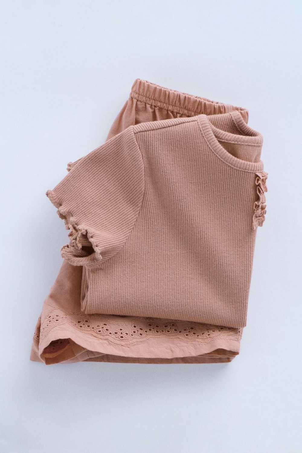 ZARA ПИЖАМА С ВЫШИВКОЙ «ЦВЕТЫ» — TIMELESZ, КОРИЧНЕВЫЙ