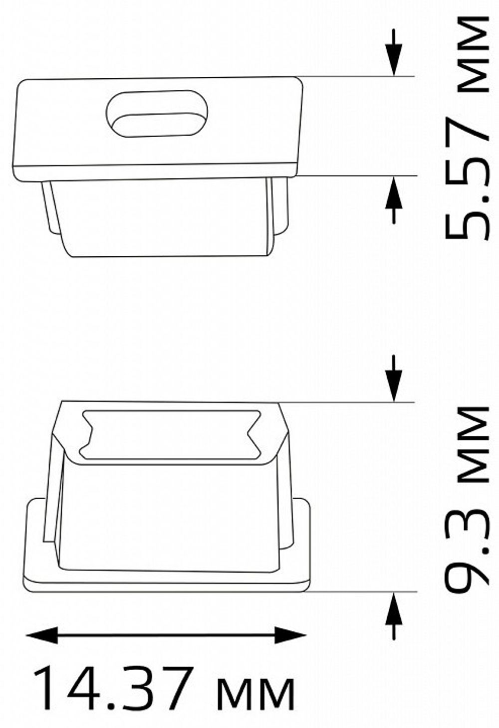 Набор заглушек для профиля с отверстием Gauss  BT480