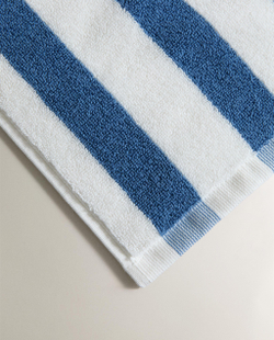 Zara Home Полотенце для лица и рук из хлопка, синий, в полоску · 5546/013