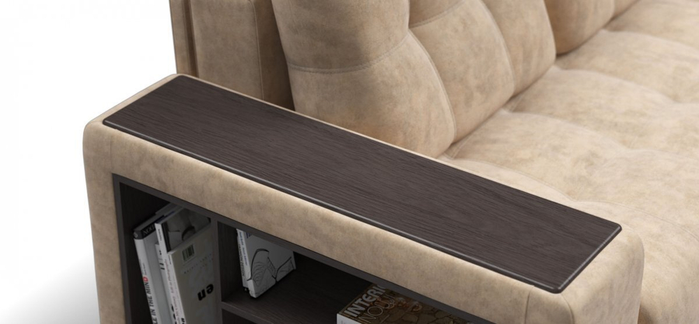 Угловой диван Босс ХЛ Велюр Роял шампань