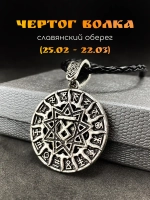 Славянская подвеска оберег Чертог Волка с рунами талисман