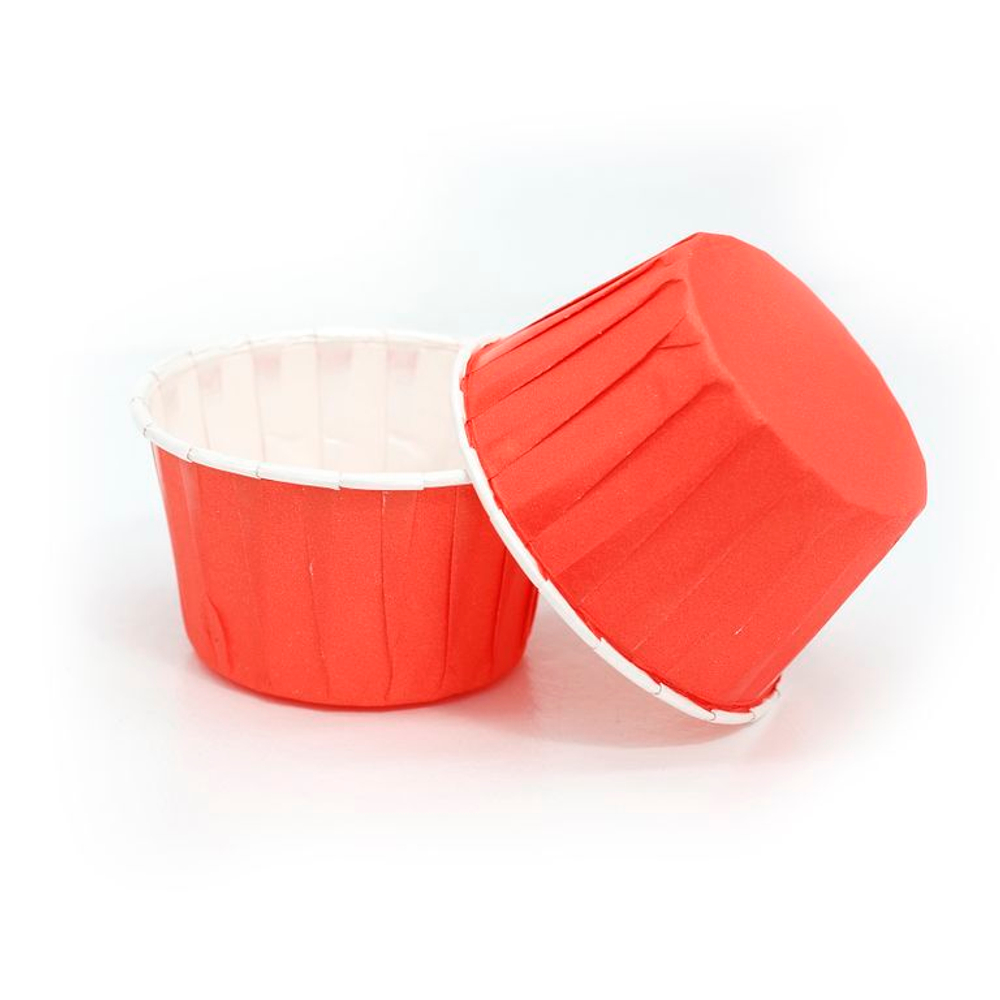 Формы бумажные с ламинацией «Маффин» 50х40 мм (Красный) 100 шт