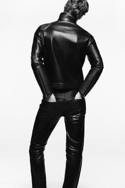 ZARA X LUDOVIC DE SAINT SERNIN КОЖАНЫЕ БАЙКЕРСКИЕ БРЮКИ, ЧЕРНЫЙ