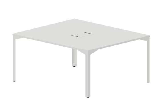 Составной стол на 2 рабочих места 158х136,6х75см (2 металлических  аутлета)