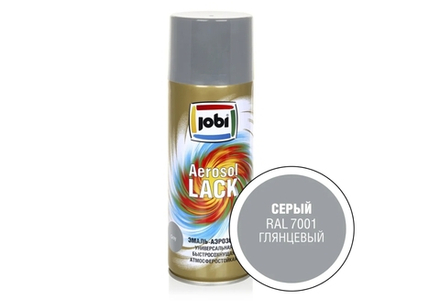 Эмаль аэрозольная глянцевая серый JOBI RAL 7001 520мл