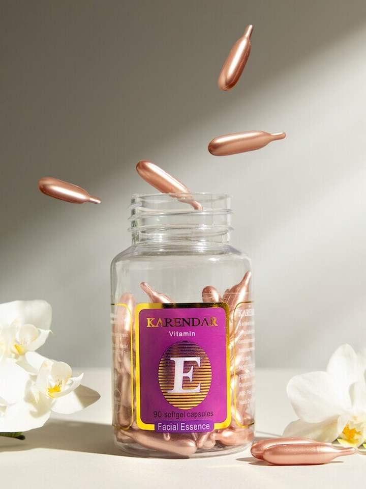 Эссенция для лица Karendar Витамин Е Алоэ Вера Интенсивное увлажнение 90 капсул (pearl color)
