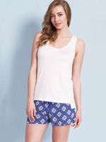 Летний комплект из вискозы (Размер: XL) (Цвет: синий с белым)