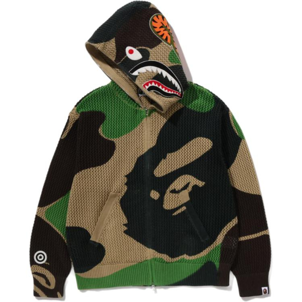 A Bathing Ape Bathing Ape Abc Camo Sweatshirts Cardigan Cotton Drop Shoulder Sleeve Moderate No Fleece Lined Zip Closure 0zxswm311151q