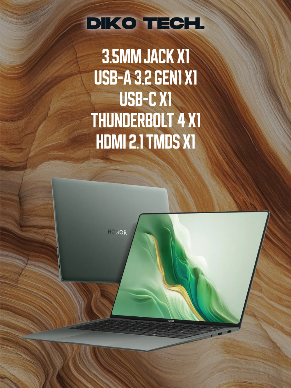 Ноутбук HONOR MagicBook Art 14 2025 / Ultra 7 255H / 32GB / 1TB / GREEN