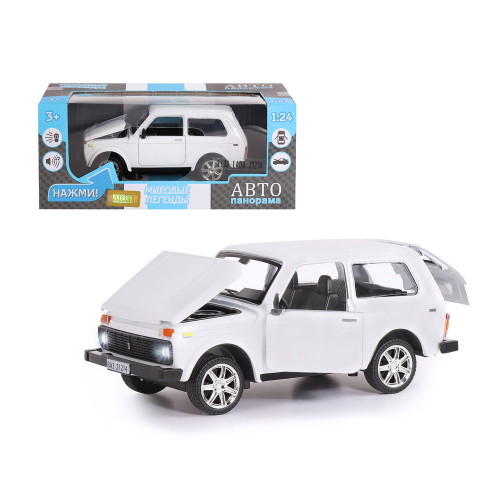 Модель 1:22 LADA 4 х 4, белый, откр. двери, капот и багажник